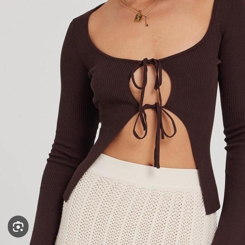 Perfect Stranger open tie front sweater